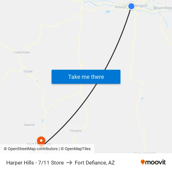 Harper Hill - 7-2-11 Store to Fort Defiance, AZ map