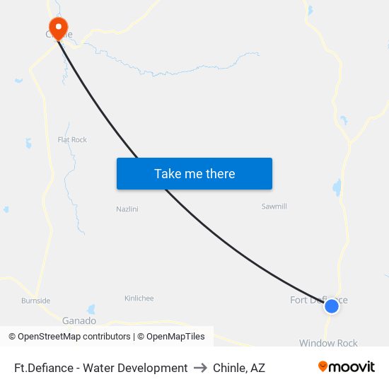 Ft.Defiance - Water Development to Chinle, AZ map