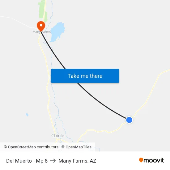Del Muerto - Mp 8 to Many Farms, AZ map
