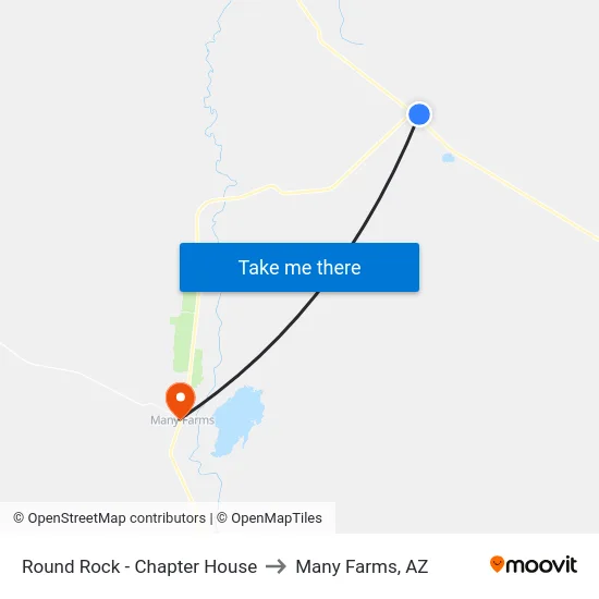 Round Rock - Chapter House to Many Farms, AZ map