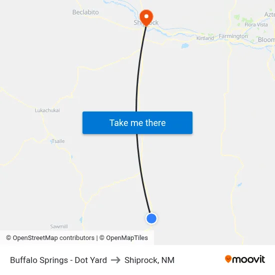 Buffalo Springs - Dot Yard to Shiprock, NM map