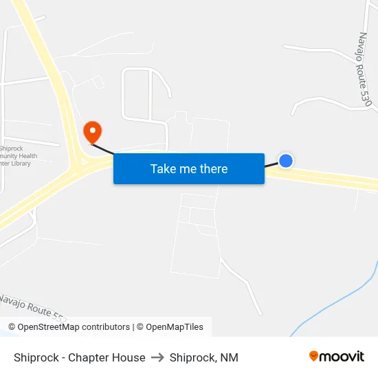 Shiprock - Chapter House to Shiprock, NM map