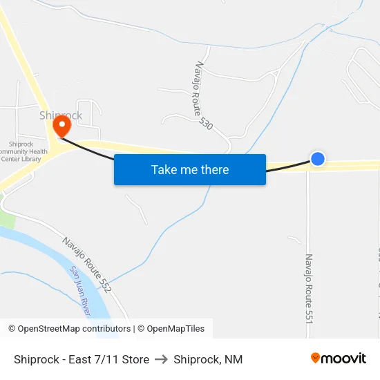 Shiprock - East 7-2-11 Store to Shiprock, NM map