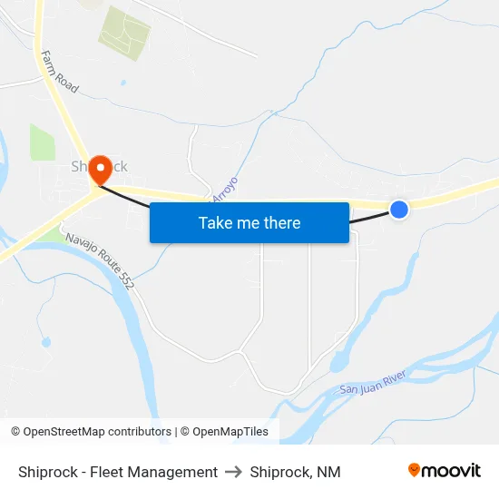 Shiprock - Fleet Management to Shiprock, NM map