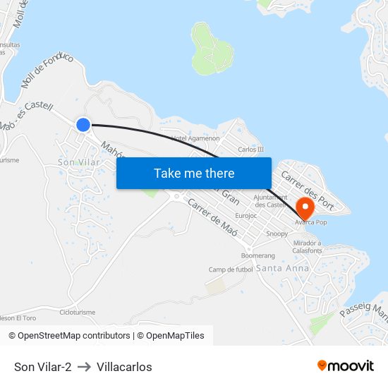 Son Vilar-2 to Villacarlos map