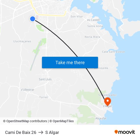 Cami De Baix 26 to S Algar map