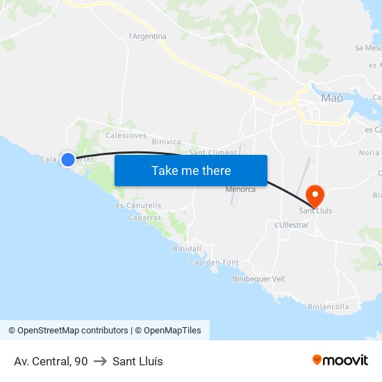 Av. Central, 90 to Sant Lluís map