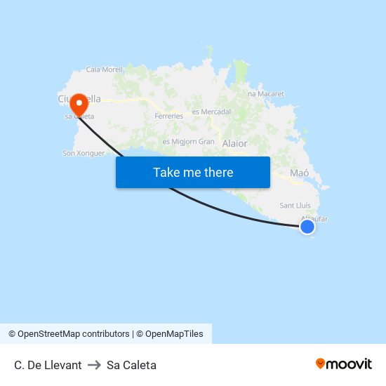 C. De Llevant to Sa Caleta map