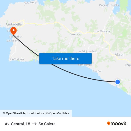 Av. Central, 18 to Sa Caleta map