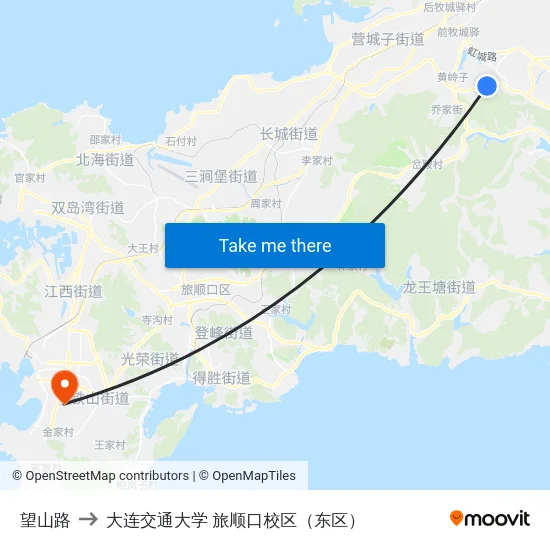 望山路 to 大连交通大学 旅顺口校区（东区） map