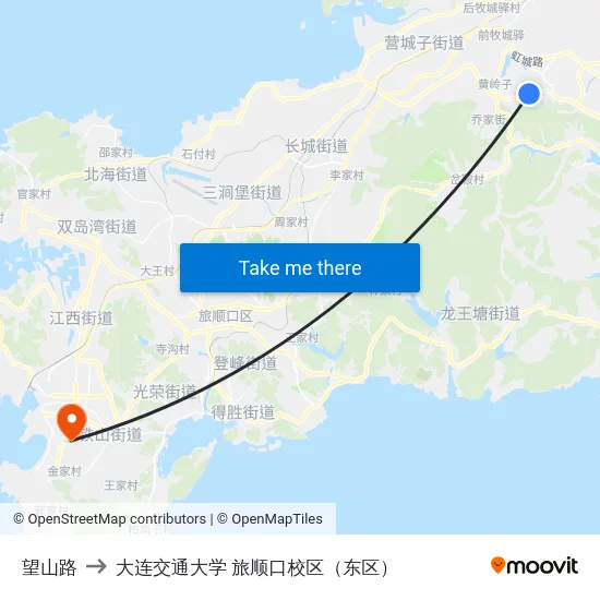 望山路 to 大连交通大学 旅顺口校区（东区） map
