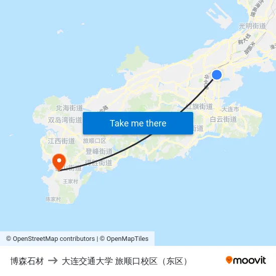 博森石材 to 大连交通大学 旅顺口校区（东区） map