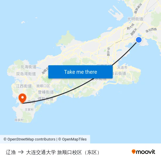 辽渔 to 大连交通大学 旅顺口校区（东区） map