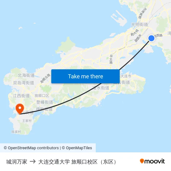 城润万家 to 大连交通大学 旅顺口校区（东区） map