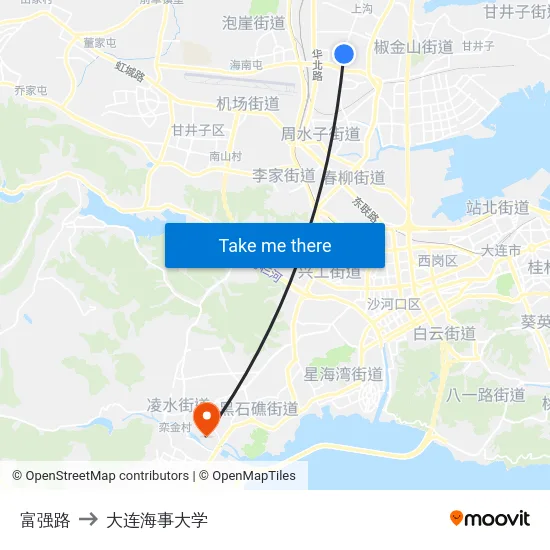 富强路 to 大连海事大学 map