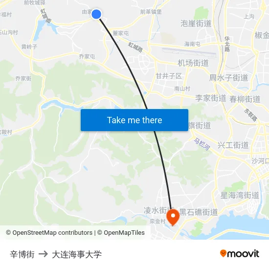 辛博街 to 大连海事大学 map