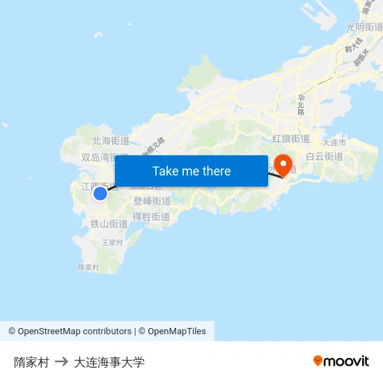 隋家村 to 大连海事大学 map