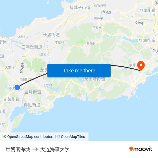 世贸寰海城 to 大连海事大学 map