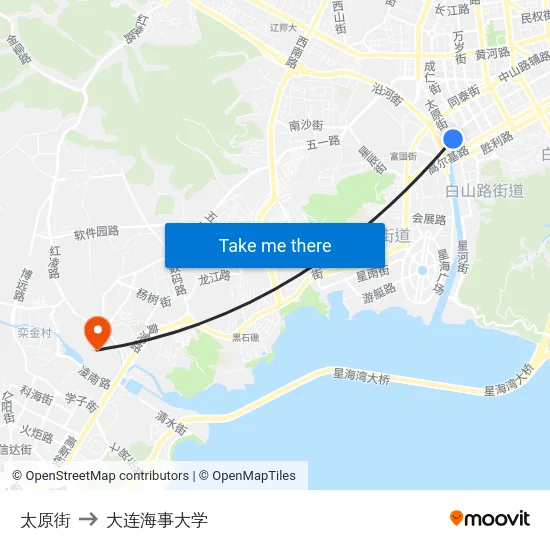太原街 to 大连海事大学 map