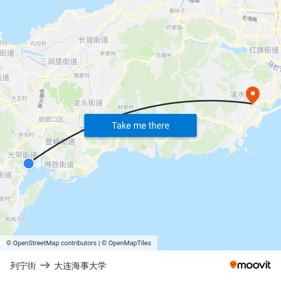 列宁街 to 大连海事大学 map