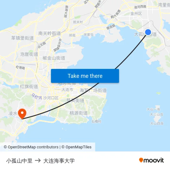 小孤山中里 to 大连海事大学 map