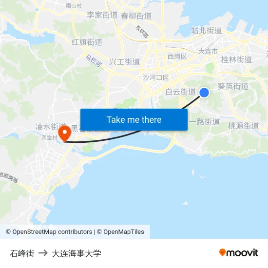 石峰街 to 大连海事大学 map