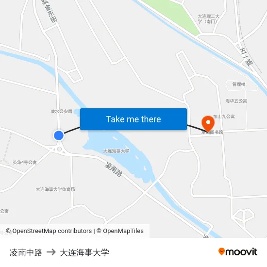 凌南中路 to 大连海事大学 map