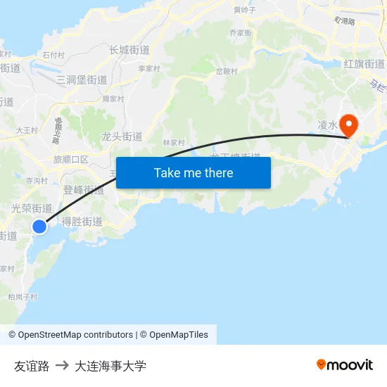 友谊路 to 大连海事大学 map