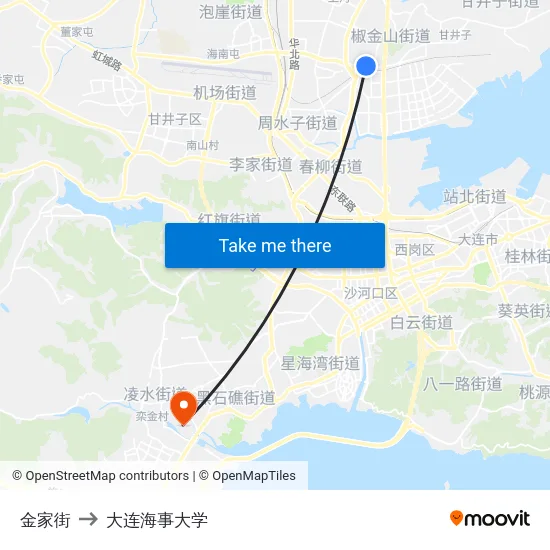 金家街 to 大连海事大学 map