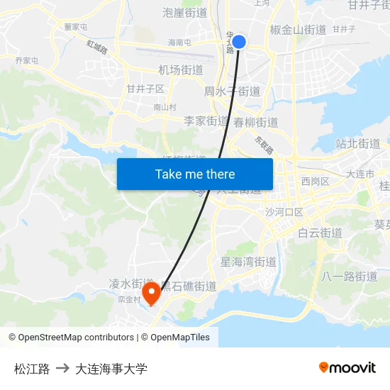 松江路 to 大连海事大学 map