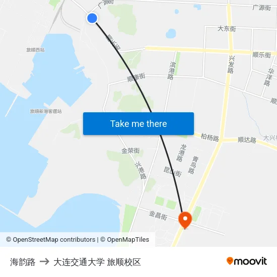 海韵路 to 大连交通大学 旅顺校区 map