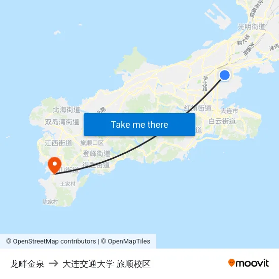龙畔金泉 to 大连交通大学 旅顺校区 map