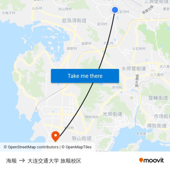 海顺 to 大连交通大学 旅顺校区 map