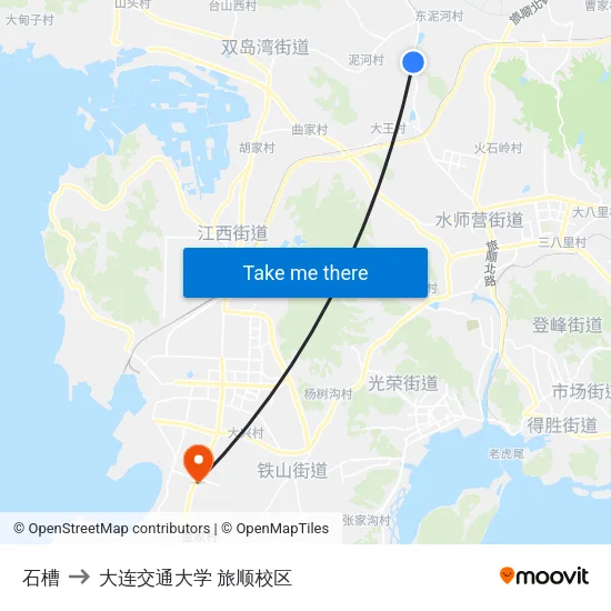 石槽 to 大连交通大学 旅顺校区 map