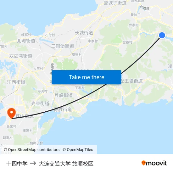 十四中学 to 大连交通大学 旅顺校区 map
