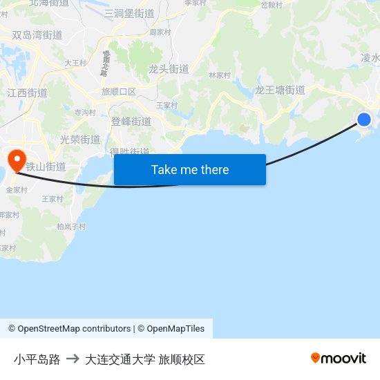 小平岛路 to 大连交通大学 旅顺校区 map