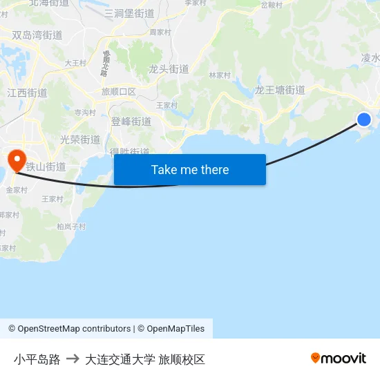 小平岛路 to 大连交通大学 旅顺校区 map