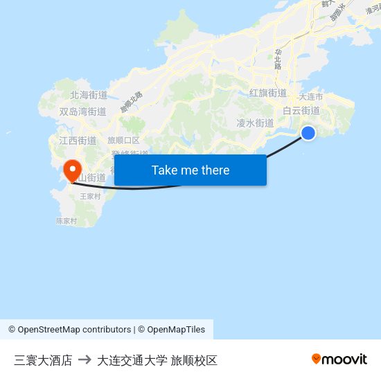 三寰大酒店 to 大连交通大学 旅顺校区 map