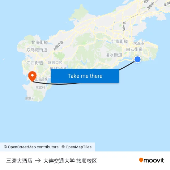 三寰大酒店 to 大连交通大学 旅顺校区 map