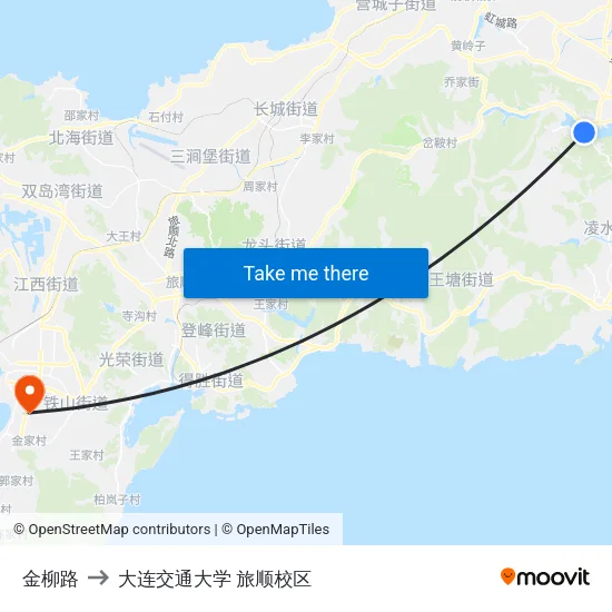 金柳路 to 大连交通大学 旅顺校区 map