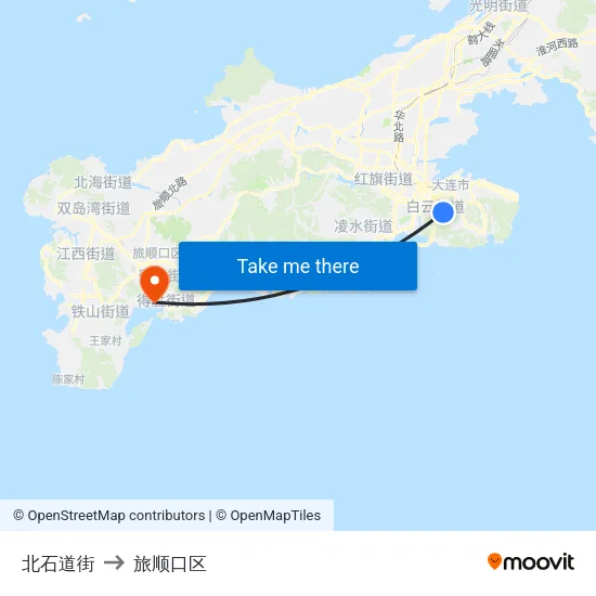 北石道街 to 旅顺口区 map