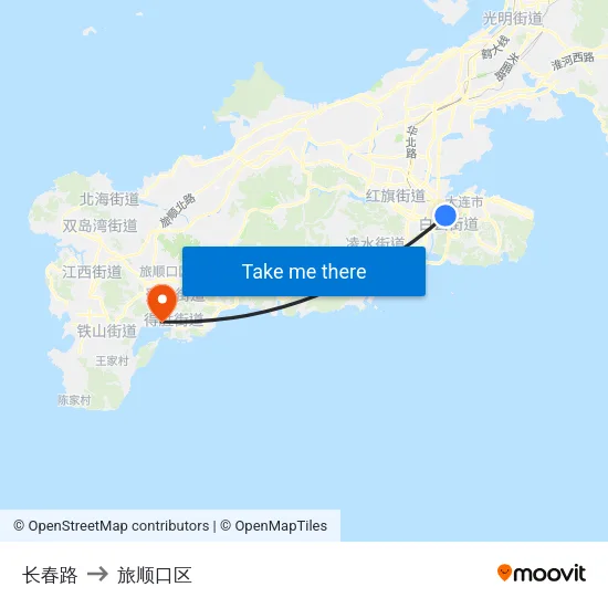 长春路 to 旅顺口区 map