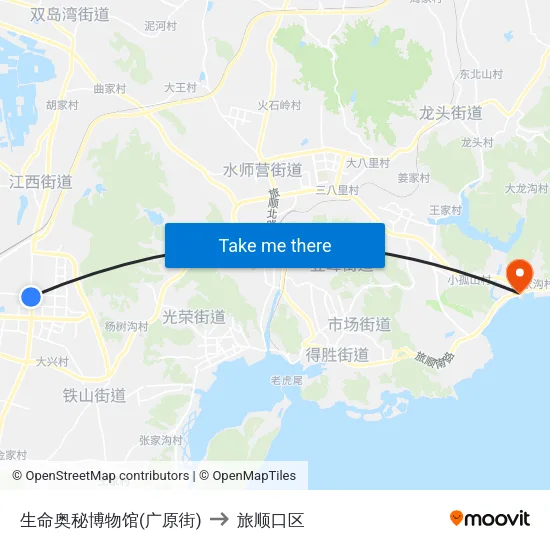 生命奥秘博物馆(广原街) to 旅顺口区 map