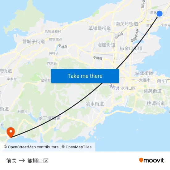 前关 to 旅顺口区 map