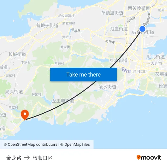 金龙路 to 旅顺口区 map