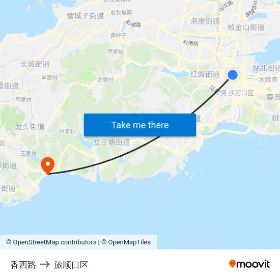 香西路 to 旅顺口区 map