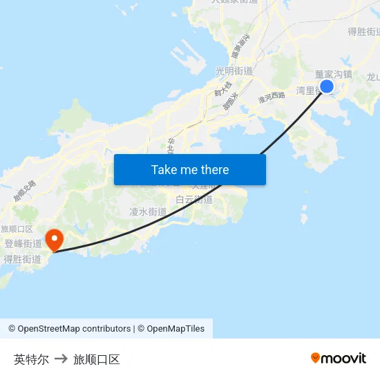 英特尔 to 旅顺口区 map