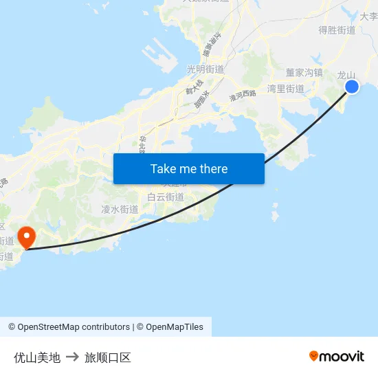 优山美地 to 旅顺口区 map