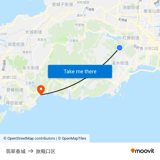翡翠春城 to 旅顺口区 map