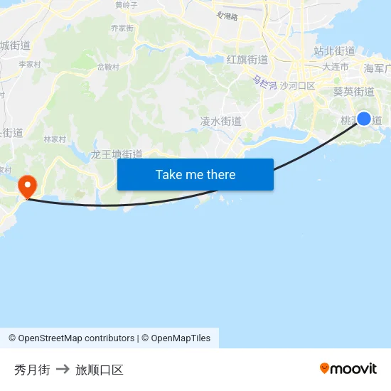 秀月街 to 旅顺口区 map